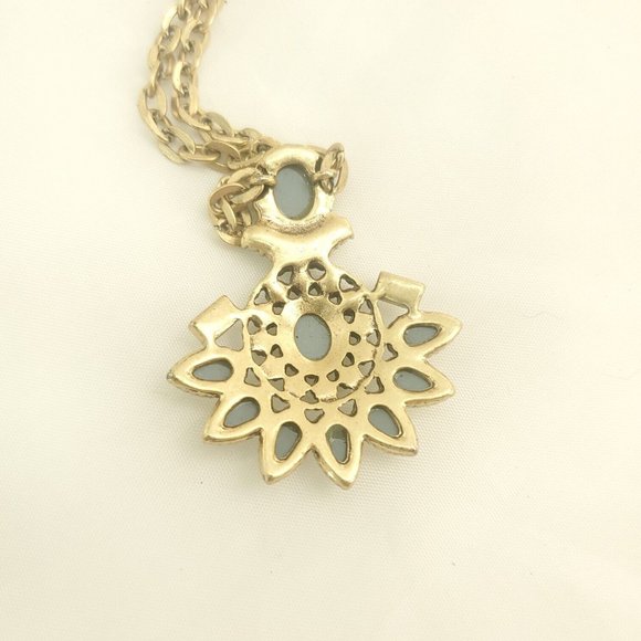 J. Crew Womens Gold Tone Clear Stone Crystal Pendant Link Chain Necklace - Picture 3 of 8